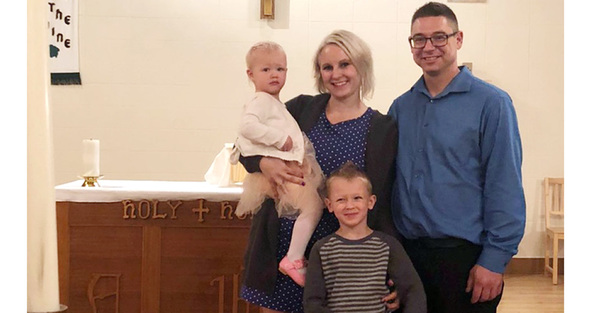 Baptism celebrated in refurbished, reconsecrated font