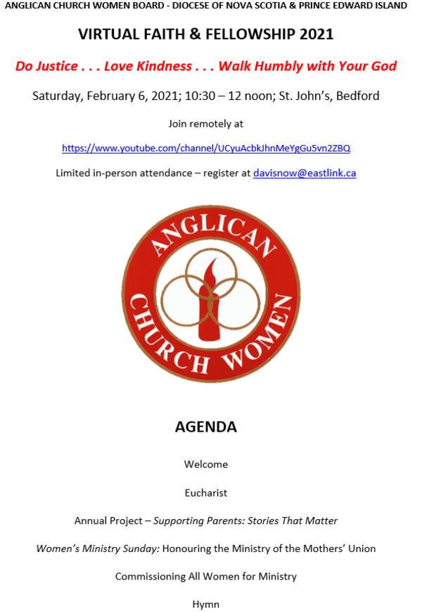 ACW BOARD, DIOCESE OF NS & PEI