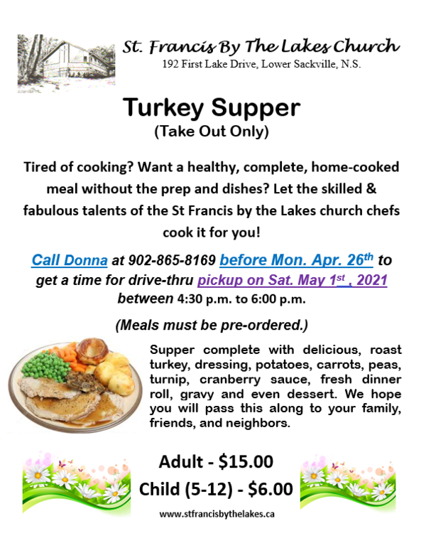Turkey Supper, Take Out Only