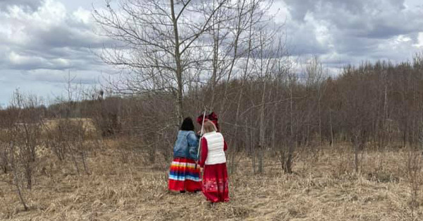 Immanuel Reconciliation Team Displays Red Dresses in Wetaskiwin Parks