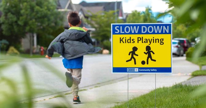 BCAA - Slow Down, Kids Playing Signage image
