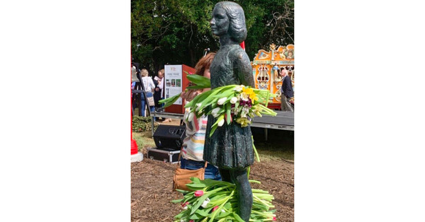 Regimental Church and Padre Bless Anne Frank Statue