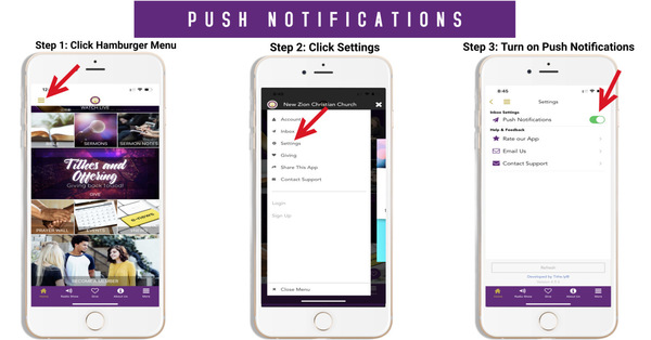 PUSH NOTIFICATIONS Feature