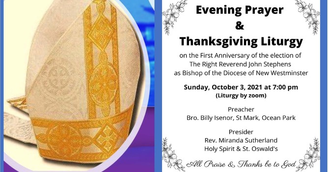 Evening Prayer and Thanksgiving for Bishop John Stephens - One Year Anniversary of Election image