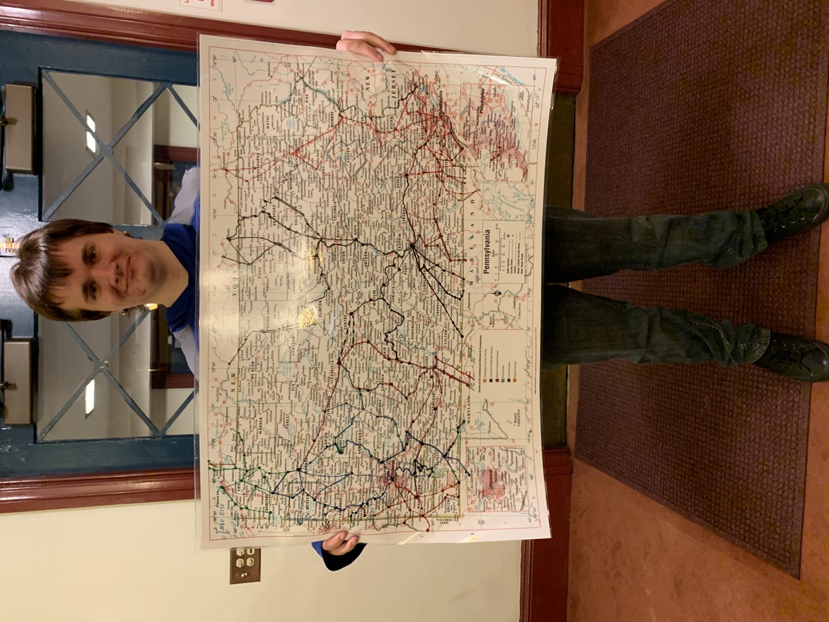 Map of the Underground Railroad in Pennsylvania Old Pine Conservancy