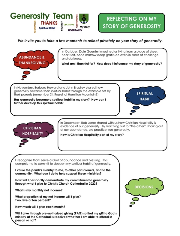 Generosity Reflection Exercise