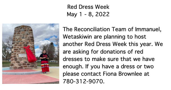 Immanuel Reconciliation Team Seeking Red Dresses