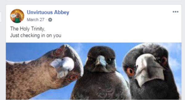 Actual photo of the Holy Trinity,...just checking in on you.