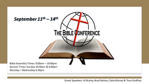 2022 Bible Conference starts Sept. 11