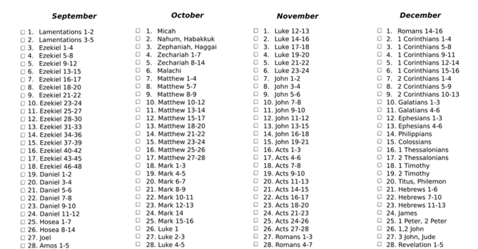 2018 Bible Reading Plan