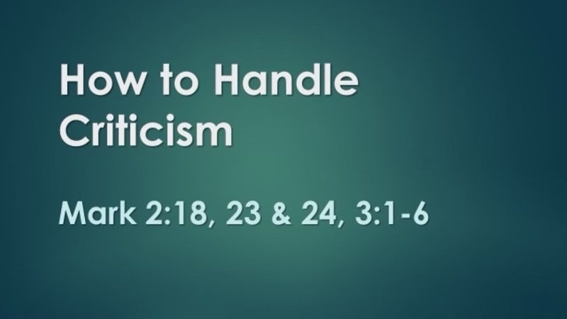 How To Handle Criticism