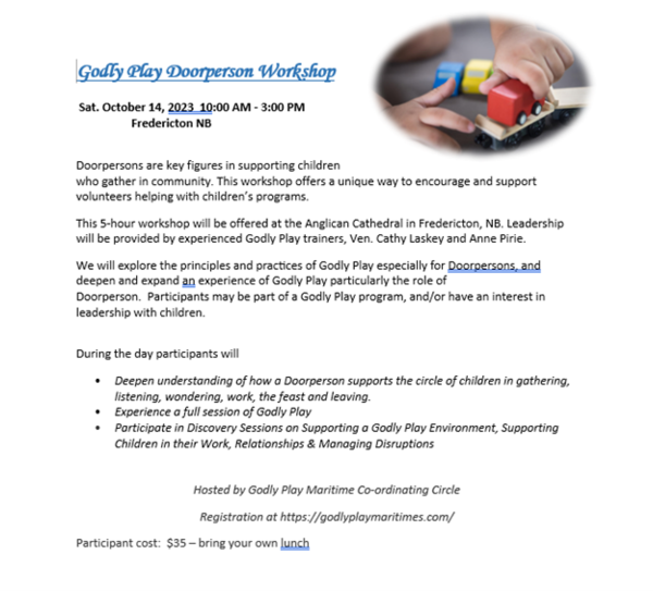 Godly Play Doorperson Workshop 