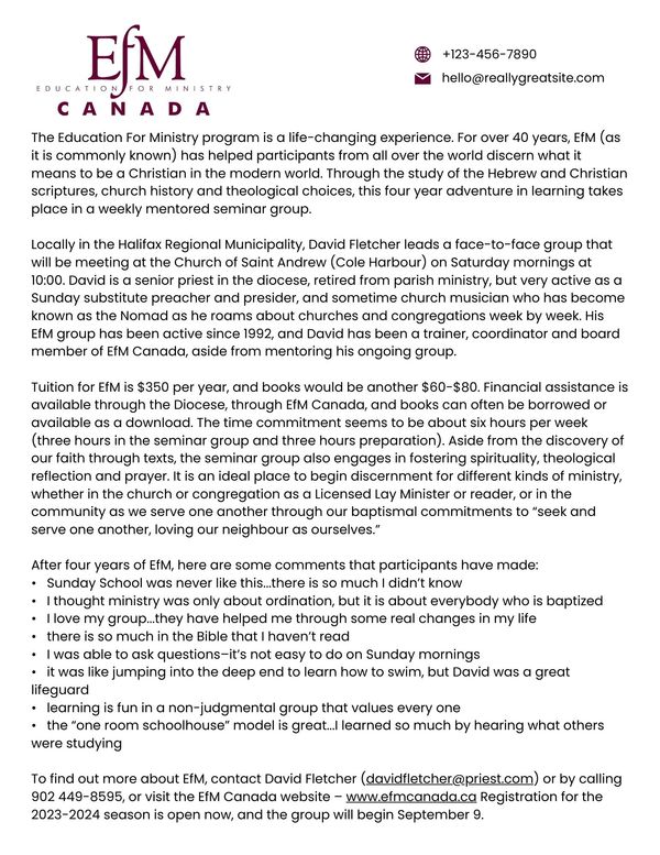 Education for Ministry