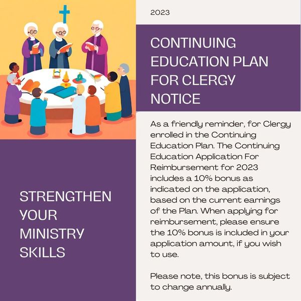 Continuing Education Plan for Clergy Notice