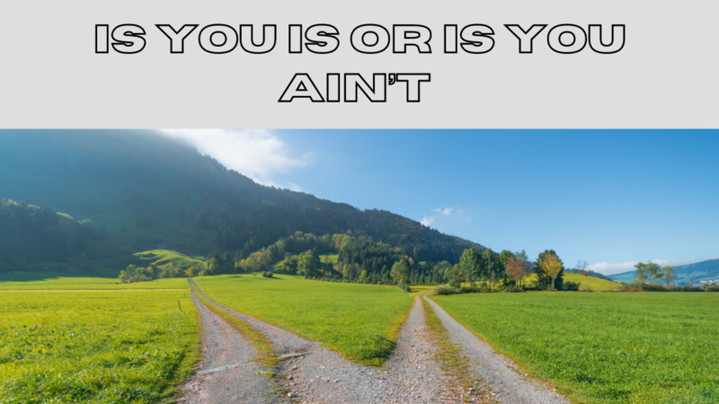 Is You Is Or Is You Ain't