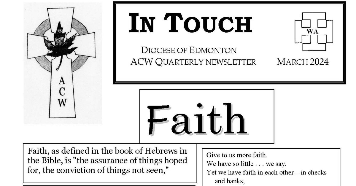 March 2024 Issue of In Touch Anglican Church Women Anglican Diocese