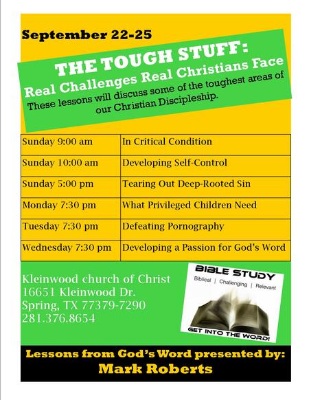 THE TOUGH STUFF: Real Challenges Real Christians Face