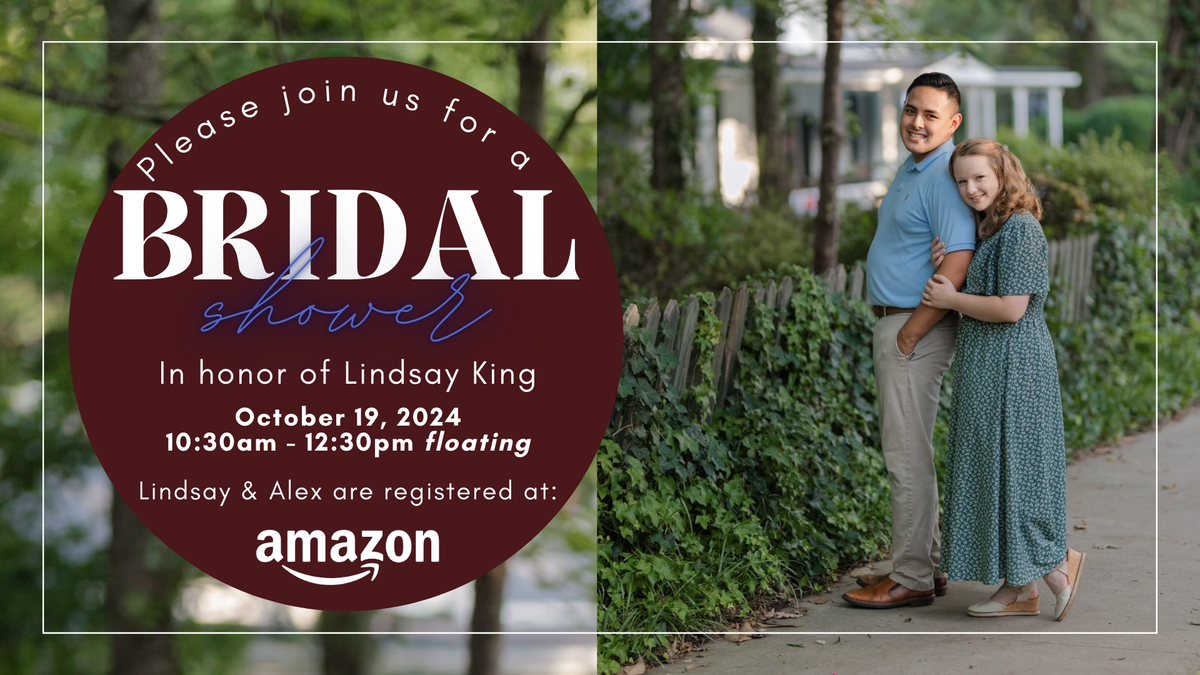 Lindsay King DropIn Bridal Shower Ladies Ministry Neuse Baptist