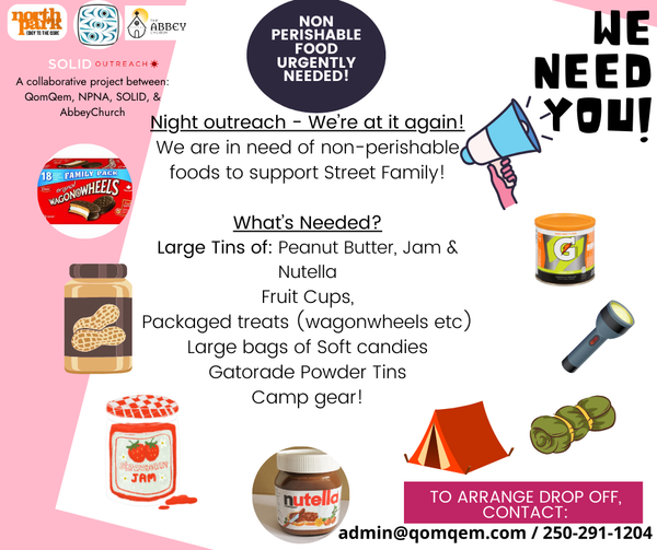 Food Donations for our QomQem Partnership