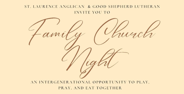 Family Church Night - 4:30pm, September 28