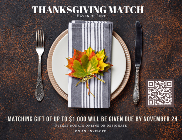 Haven Of Rest Thanksgiving Match
