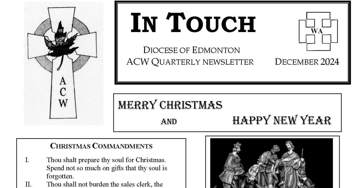 Christmas and New Year In Touch Anglican Church Women Anglican