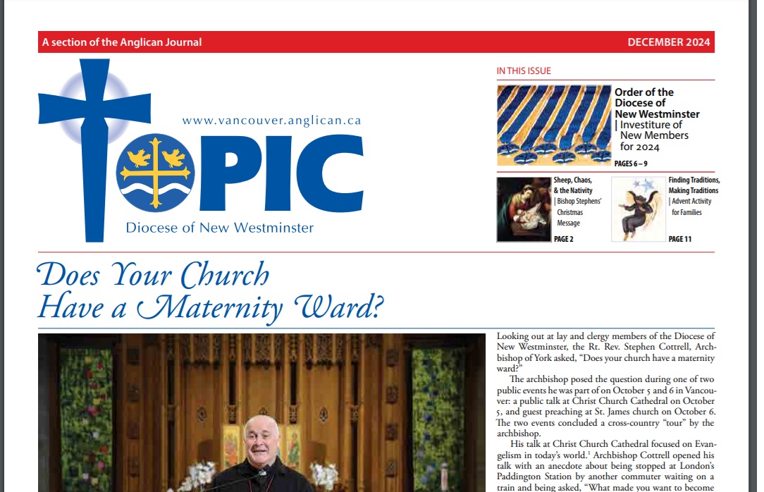 December 2024 Issue of Topic | Anglican Diocese of New Westminster