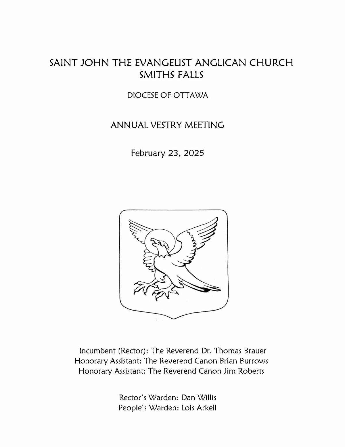 Vestry circular st john the evangelist anglican church