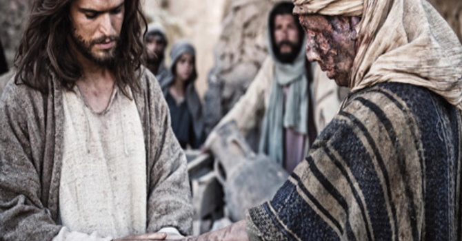 Jesus and Leper image