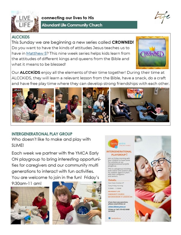 The Events & Happenings of the Abundant Life