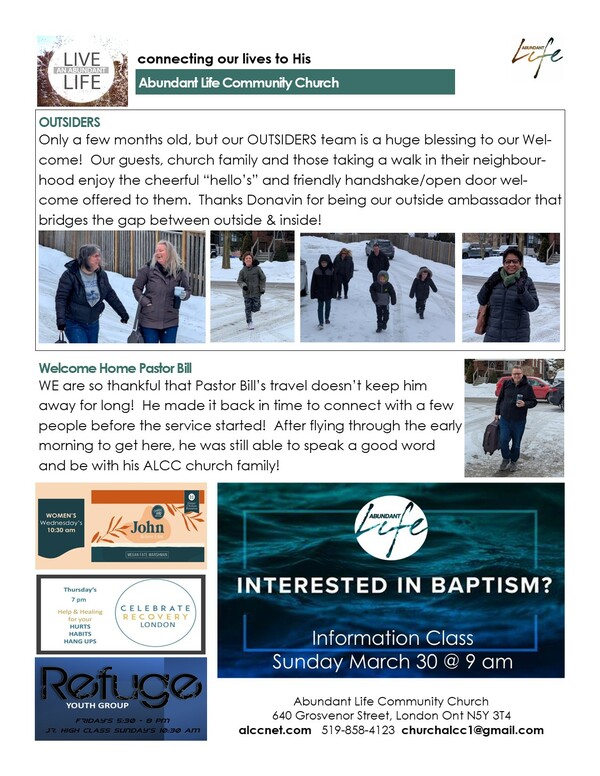 The Events & Happenings of the Abundant Life