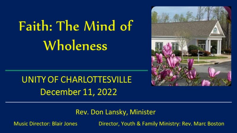 Faith: The Mind of Wholeness