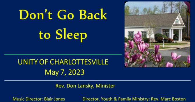 Don't Go Back to Sleep