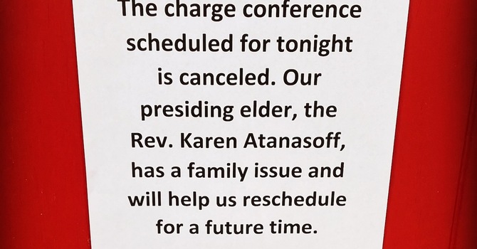 Charge Conference for October 7, 2021 Canceled image