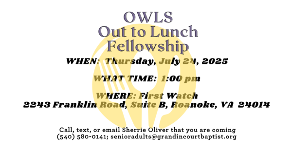 OWLS OUT TO LUNCH