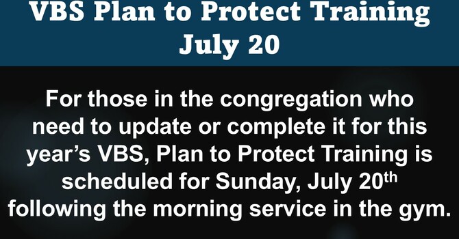 VBS Plan to Protect Training