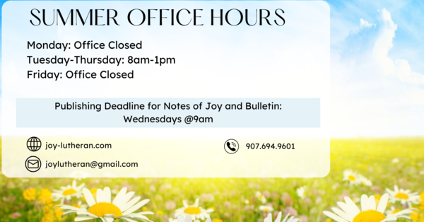SUMMER Office Hours