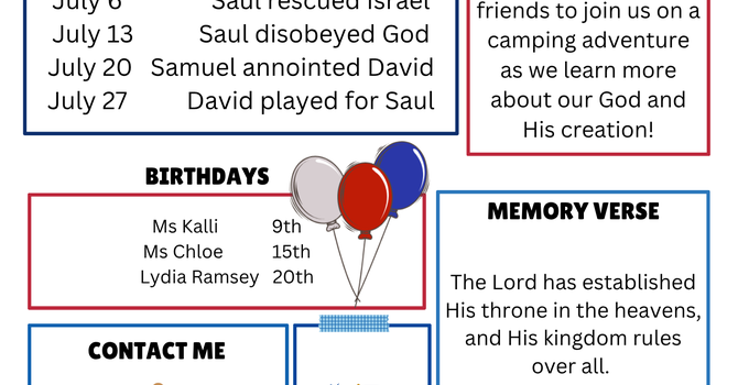 Oasis Kid's July Newsletter image