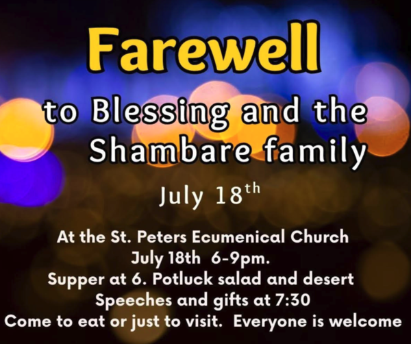 Farewell to Rev. Dr. Blessing Shambare