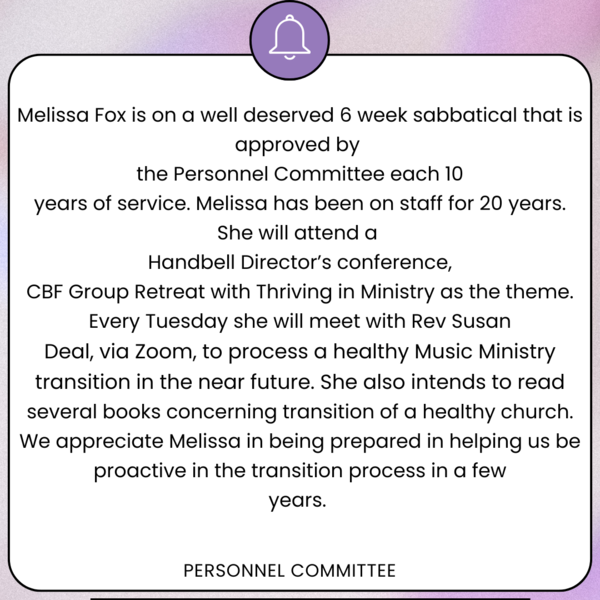 From the Personnel Committee