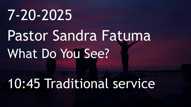 7-20-2025: What Do You See? - 10:45 traditional service