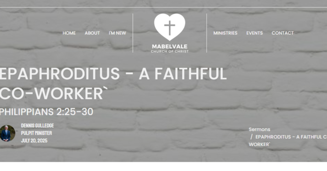 EPAPHRODITUS - A FAITHFUL CO-WORKER`