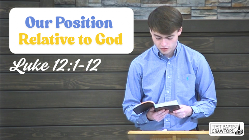 Our Position Relative to God