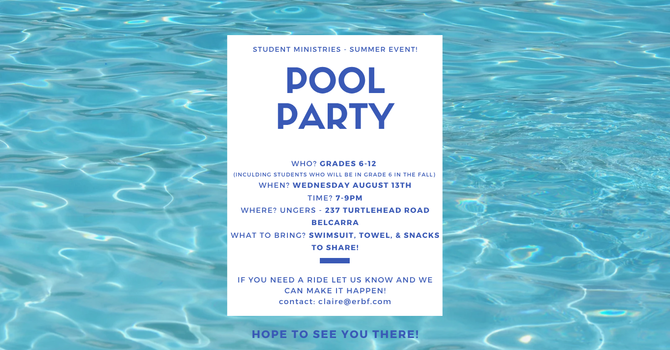 Student Ministries Pool Party