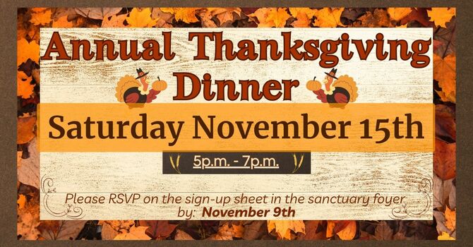 First Baptist Church Annual Thanksgiving Dinner