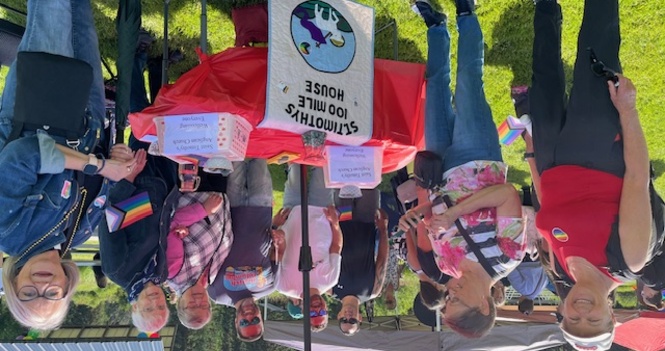 St. Timothy marches in the 100 Mile House Pride parade
