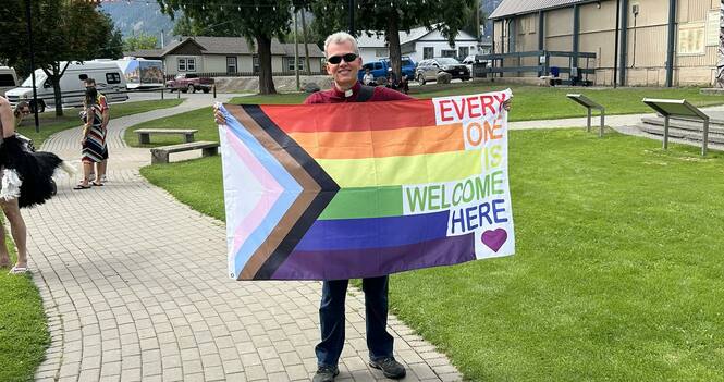 Rev Darren Bell at the Pride event in Lillooet