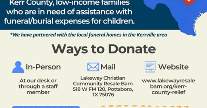 Resale Barn helping with funeral expenses in Kerrville disaster image