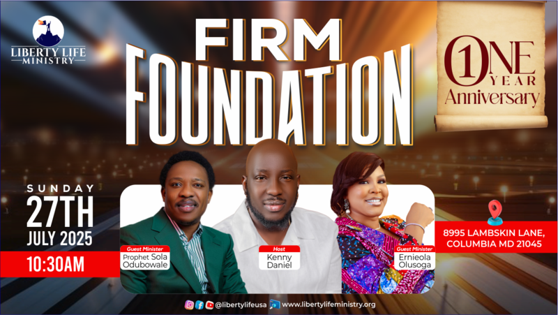FIRM FOUNDATION (1ST YEAR ANNIVERSARY THANKSGIVING SERVICE )