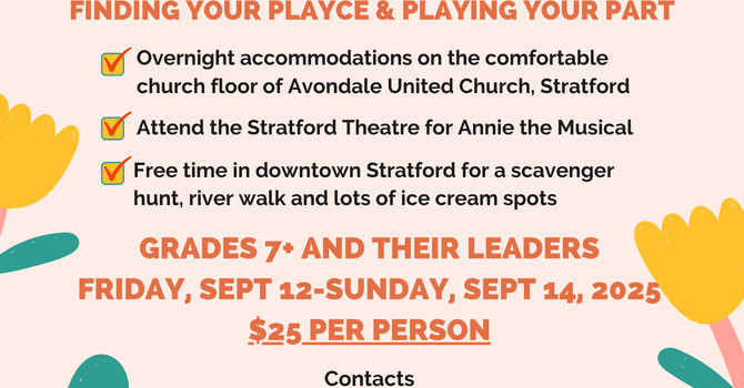A weekend in Stratford for United Church Youth Groups  image